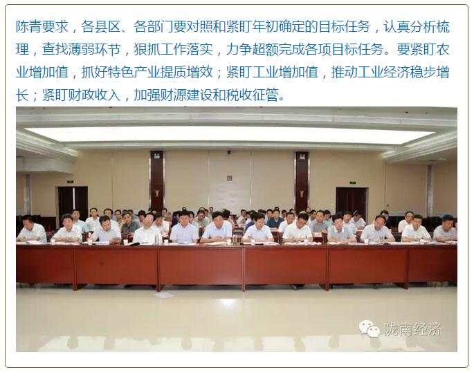 陳青在市政府全體會議上強調(diào)：緊盯一個目標抓好九大任務(wù)落實強化三項保障，確保全市經(jīng)濟社會持續(xù)快速發(fā)展