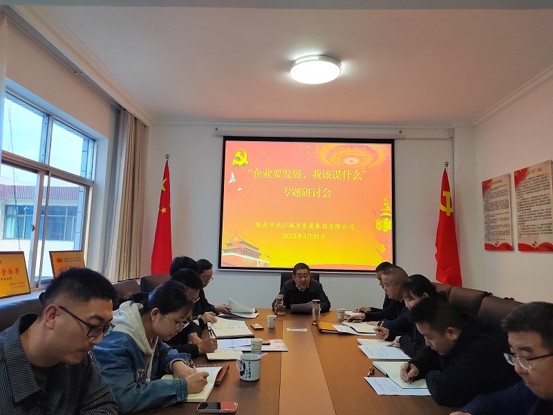 【“三抓三促”行動(dòng)進(jìn)行時(shí)】市龍江城鄉(xiāng)集團(tuán)開展“隴南要發(fā)展，我該謀什么”——圍繞“加快集團(tuán)公司高質(zhì)量發(fā)展，我該謀什么”專題研討